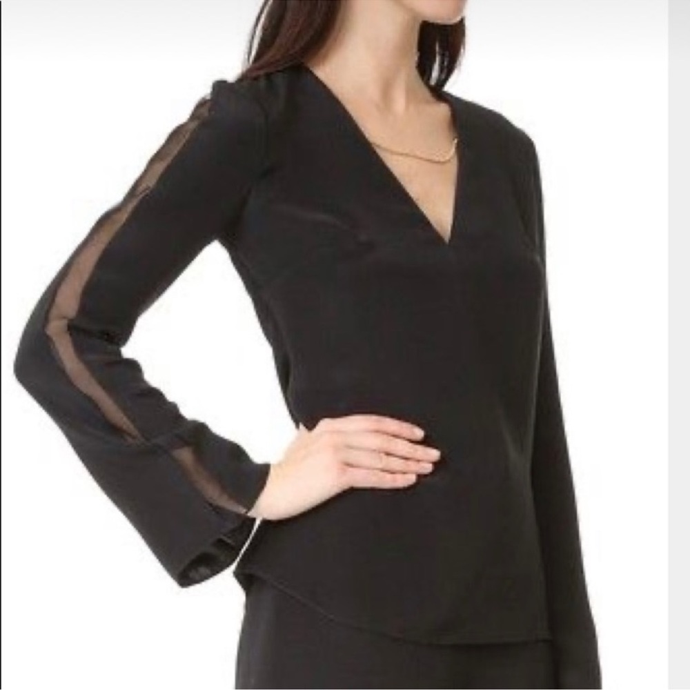 Cushnie et Ochs black silk long sleeve top